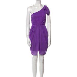 ALICE + OLIVIA Silk one shoulder purple Dress size small